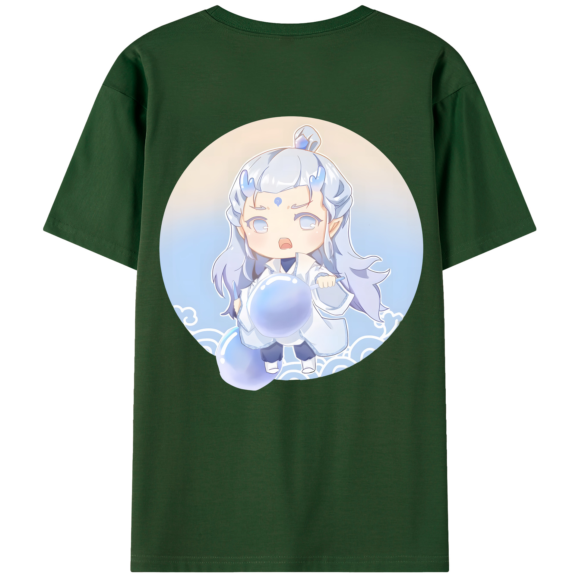 （画像用） Ne Zha 2 ナタ 魔童の大暴れ 綿100％半袖Tシャツ（背面プリント）
